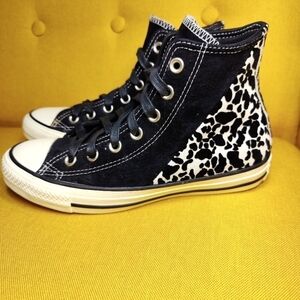 Converse Chuck Taylor All Star Hi Top Oreo Women’s Black Leopard Size 6.5